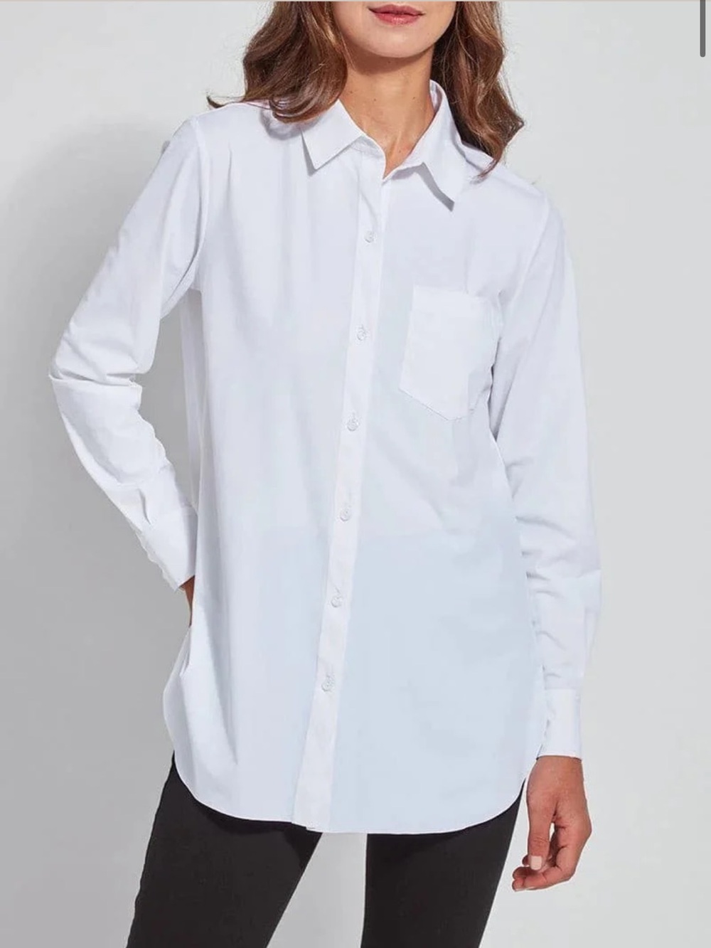 Lysse white long-sleeve Schiffer button-down shirt